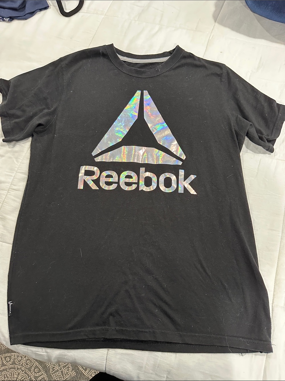 Reebok Black Crewneck T-Shirt with Small White Logo